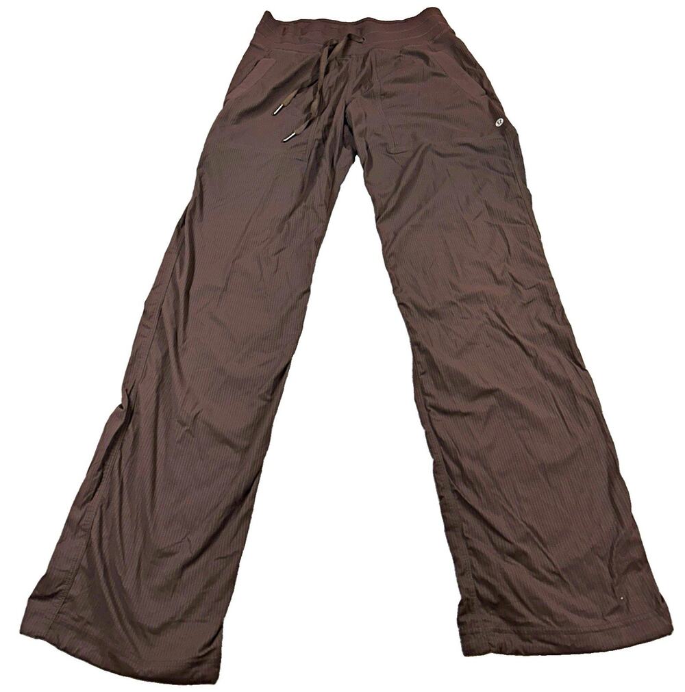 Lululemon Dance Studio Mid Rise Jogger Women 4 brown Full Length Drawstring